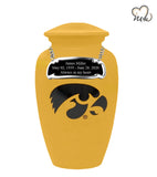 University of Iowa Hawkeyes College Cremation Urn - Yellow - Memorials4u