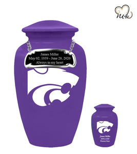Kansas State University Wildcats College Cremation Urn - Purple - Memorials4u