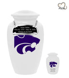 Kansas State University Wildcats College Cremation Urn - White - Memorials4u