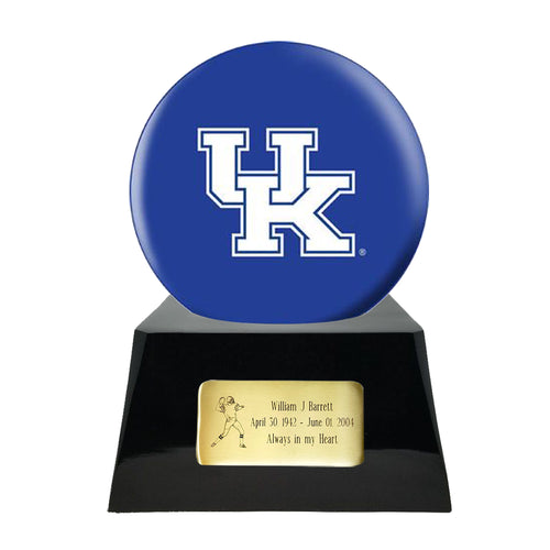 Football Urn - Kentucky Wildcats Ball Decor with Custom Metal Plaque Football Cremation Urn for Human Ashes - NFL URN - Memorials4u