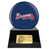 Baseball Team Urn - Atlanta Braves Ball Decor with Custom Metal Plaque Baseball Cremation Urn for Human Ashes - MLB URN - Memorials4u