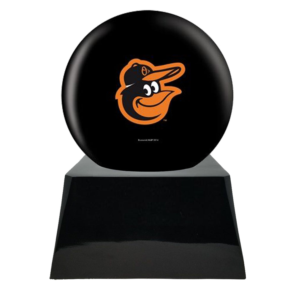 Baseball Cremation Urns For Human Ashes - Baseball Team Cremation Urn and Baltimore Orioles Ball Decor with custom metal plaque - Memorials4u