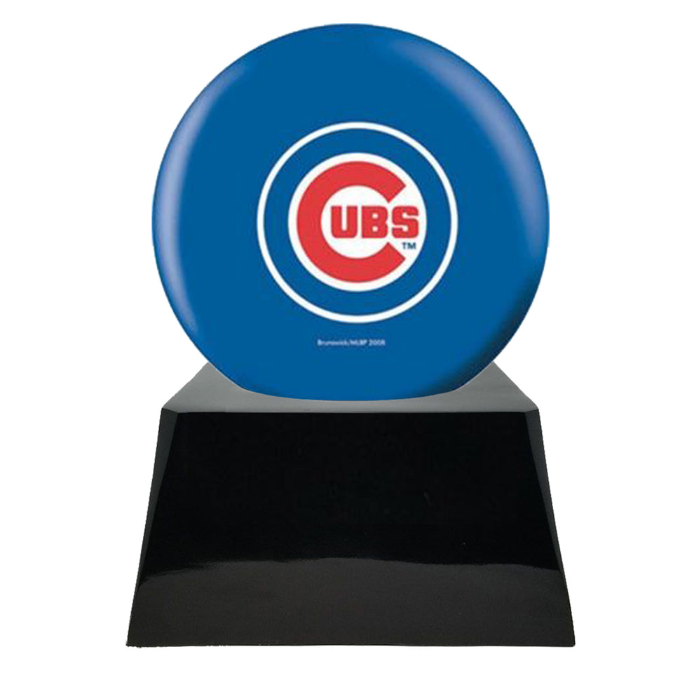 Baseball Team Urn - Chicago Cubs Ball Decor with Custom Metal Plaque Baseball Cremation Urn for Human Ashes - MLB URN - Memorials4u