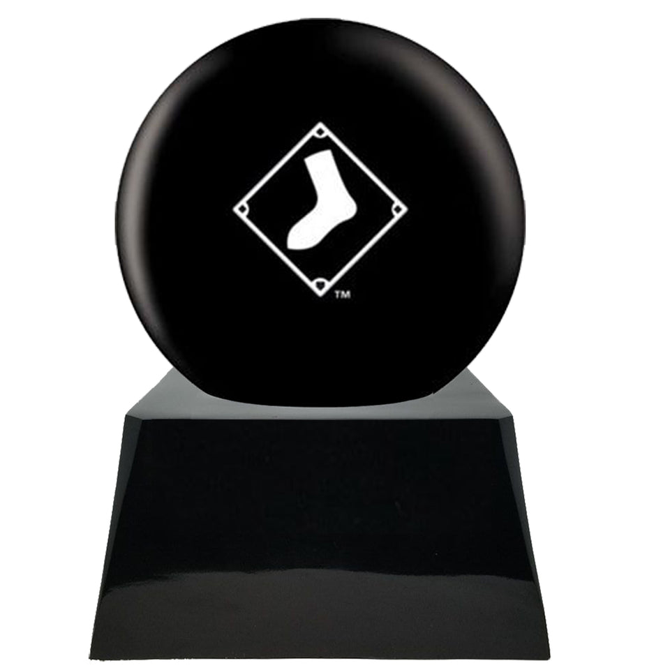 Baseball Cremation Urns For Human Ashes - Baseball Team Cremation Urn and Chicago White Sox Ball Decor with custom metal plaque - Memorials4u