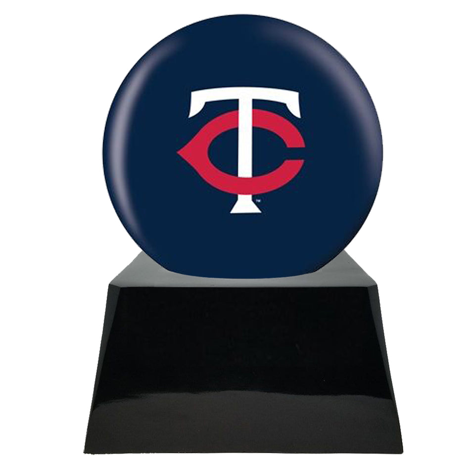 Baseball Team Urn - Minnesota Twins Ball Decor with Custom Metal Plaque Baseball Cremation Urn for Human Ashes - MLB URN - Memorials4u