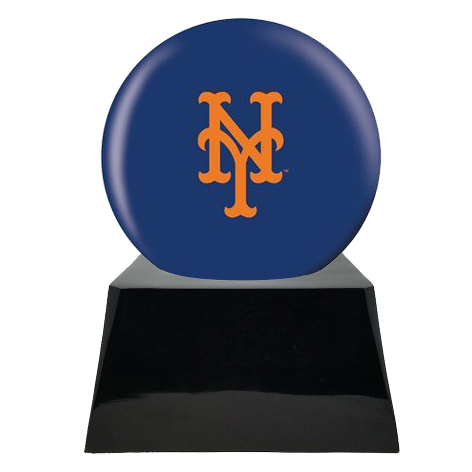 Baseball Team Urn - New York Mets Ball Decor with Custom Metal Plaque Baseball Cremation Urn for Human Ashes - MLB URN - Memorials4u