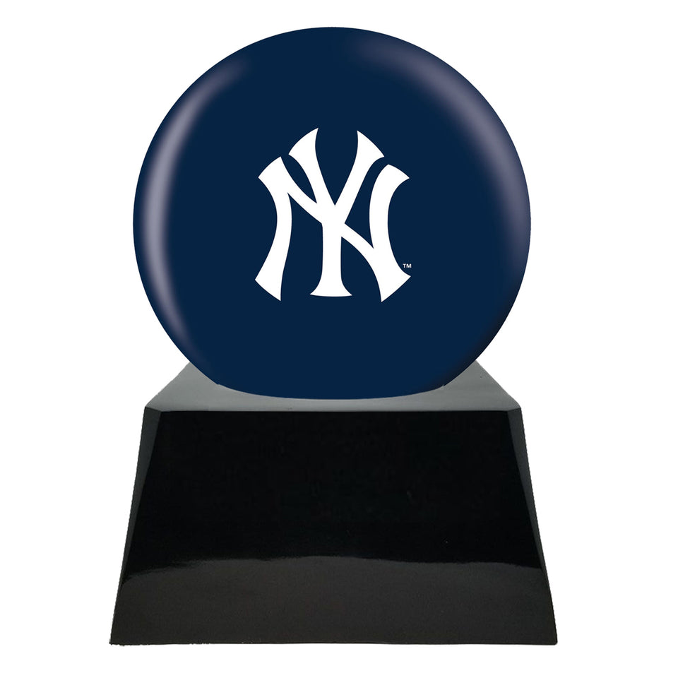 Baseball Team Urn - New York Yankees Urn with Ball Decor with Custom Metal Plaque Baseball Cremation Urn for Human Ashes - MLB URN - Memorials4u