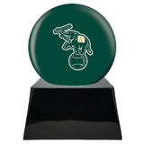 Baseball Cremation Urns For Human Ashes - Baseball Team Cremation Urn and Oakland Athletics Ball Decor with custom metal plaque - Memorials4u