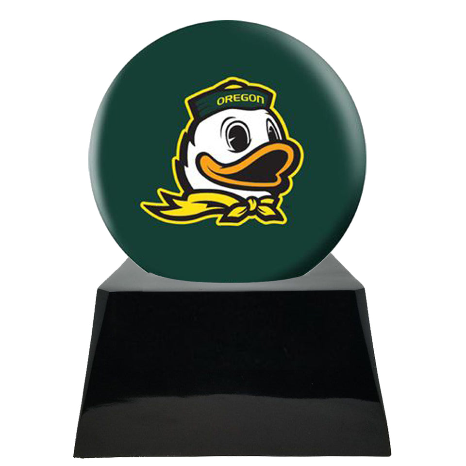 Football Cremation Urns For Human Ashes - Football Team Cremation Urn and Oregon Ducks Ball Decor with Custom Metal Plaque - Memorials4u