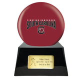 Football Urn - South Carolina Gamecocks Ball Decor with Custom Metal Plaque Football Cremation Urn for Human Ashes - NFL URN - Memorials4u