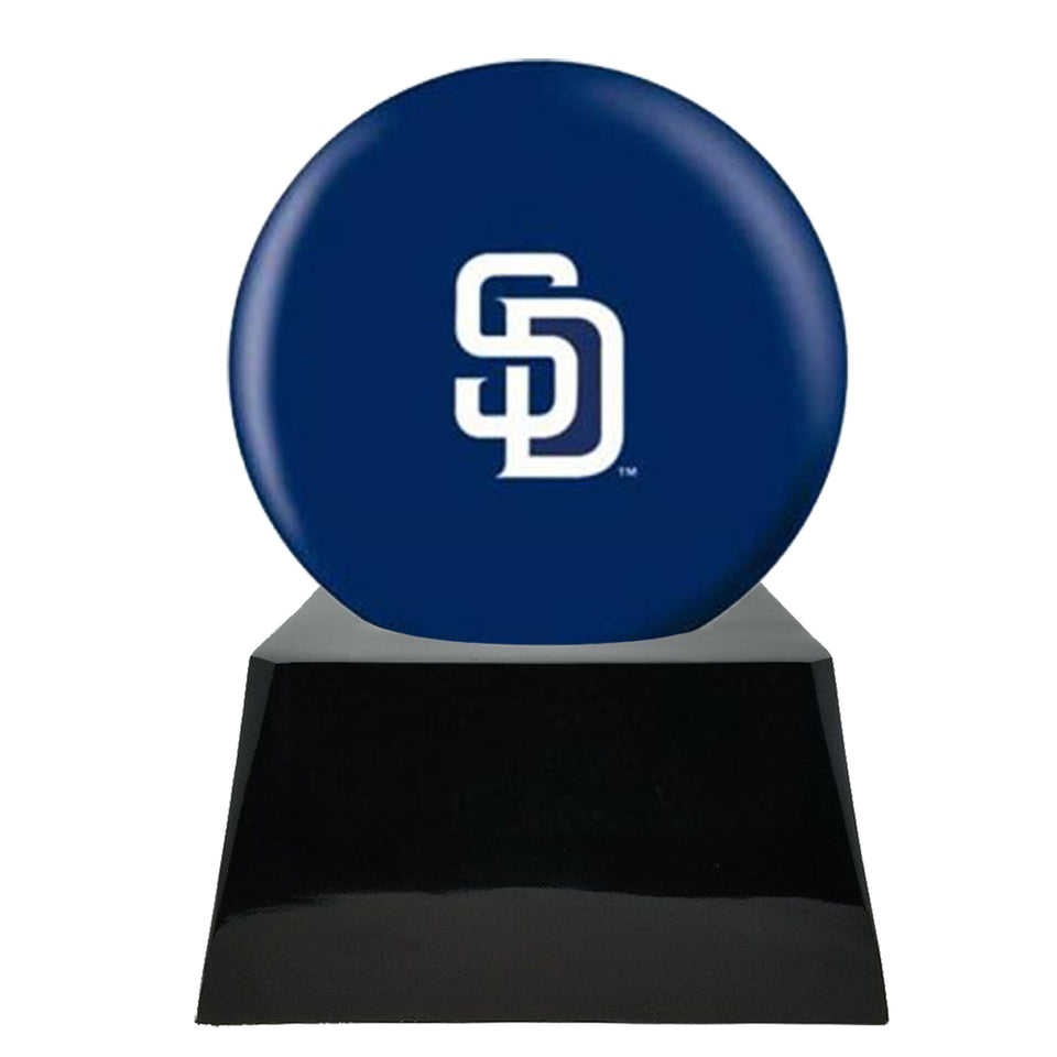 Baseball Team Urn - San Diego Padres Ball Decor with Custom Metal Plaque Baseball Cremation Urn for Human Ashes - MLB URN - Memorials4u