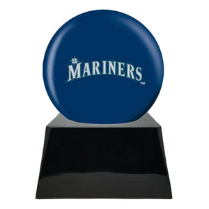 Baseball Team Urn - Seattle Mariners Ball Decor with Custom Metal Plaque Baseball Cremation Urn for Human Ashes - MLB URN - Memorials4u