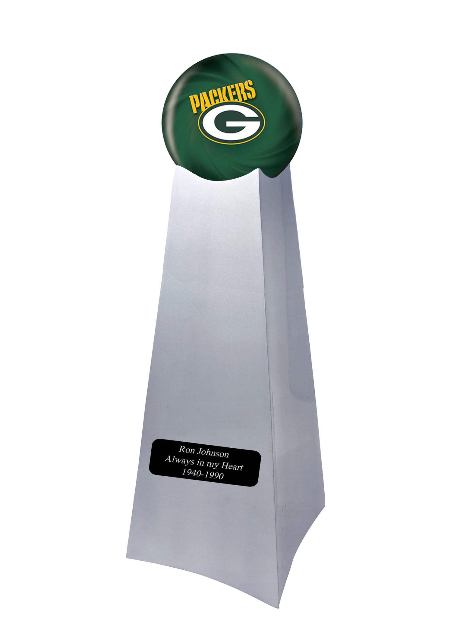 Championship Trophy Cremation Urn and Green Bay Packers Ball Decor with  Custom Metal Plaque – Memorials4u