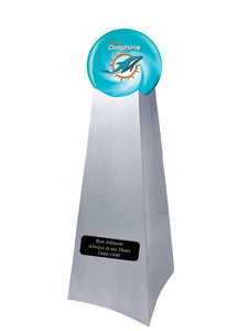 Championship Trophy Cremation Urn with Optional Miami Dolphins Ball Decor and Custom Metal Plaque - Memorials4u