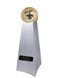 Championship Trophy Cremation Urn with Optional Football and New Orleans Saints Ball Decor and Custom Metal Plaque - Memorials4u