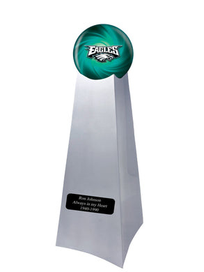 Championship Trophy Cremation Urn with Optional Philadelphia Eagles Ball Decor and Custom Metal Plaque - Memorials4u