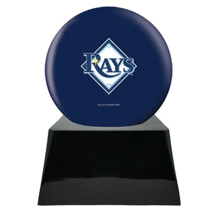 Baseball Cremation Urns For Human Ashes - Baseball Team Cremation Urn and Tampa Bay Rays Ball Decor with custom metal plaque - Memorials4u