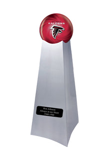 Championship Trophy Cremation Urn with Optional Atlanta Falcons Ball Décor And Custom Metal Plaque - Memorials4u