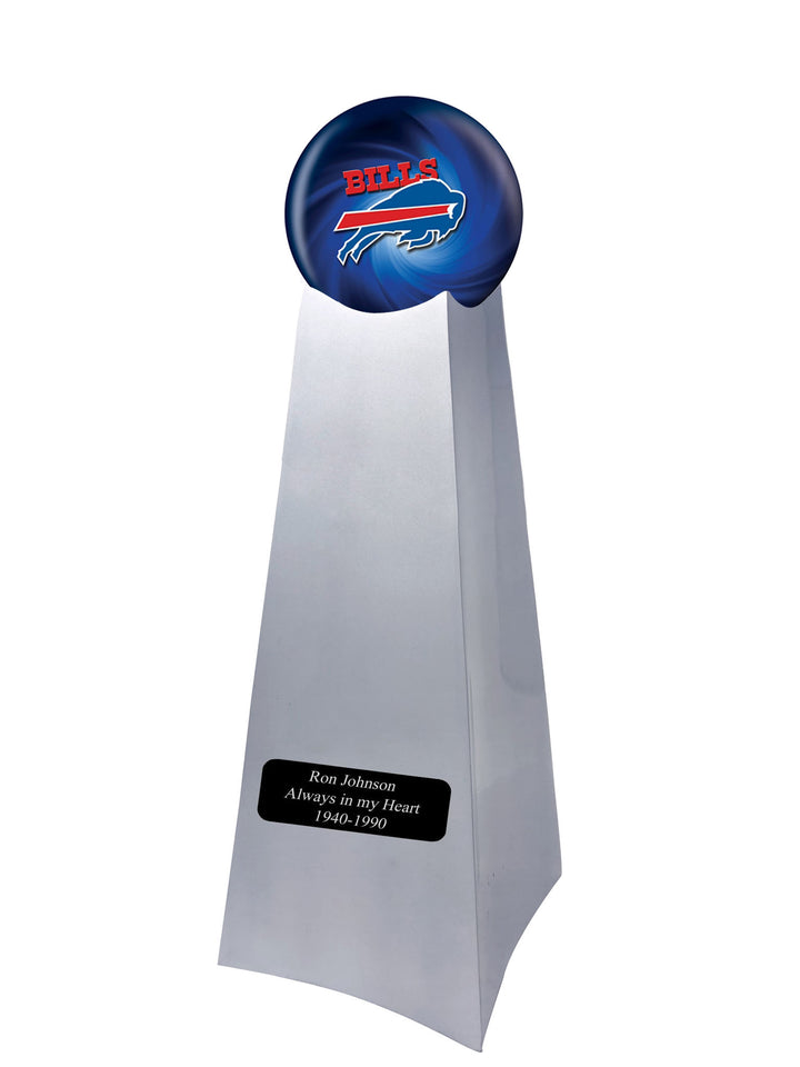 Championship Trophy Cremation Urn with Optional Buffalo Bills Ball Decor and Custom Metal Plaque - Memorials4u