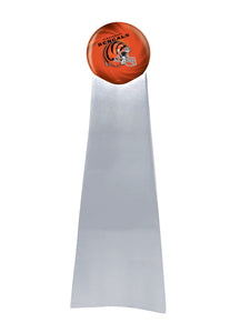 Championship Trophy Cremation Urn with Optional Football and Cincinnati Bengals Ball Decor and Custom Metal Plaque - Memorials4u