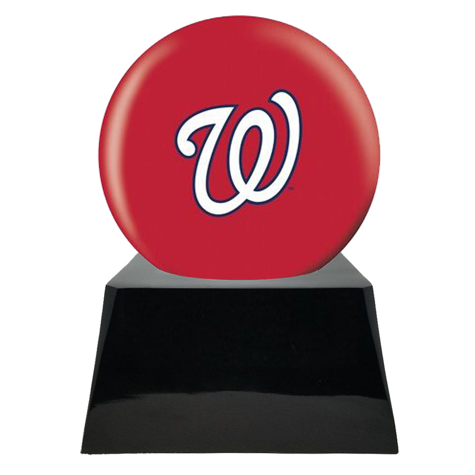 Baseball Team Urn - Washington Nationals Ball Decor with Custom Metal Plaque Baseball Cremation Urn for Human Ashes - MLB URN - Memorials4u