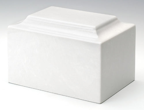 White Cultured Marble Premium Cremation Urn