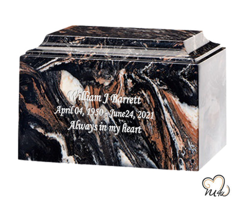 Mission Black Cultured Marble Urn - Memorials4u