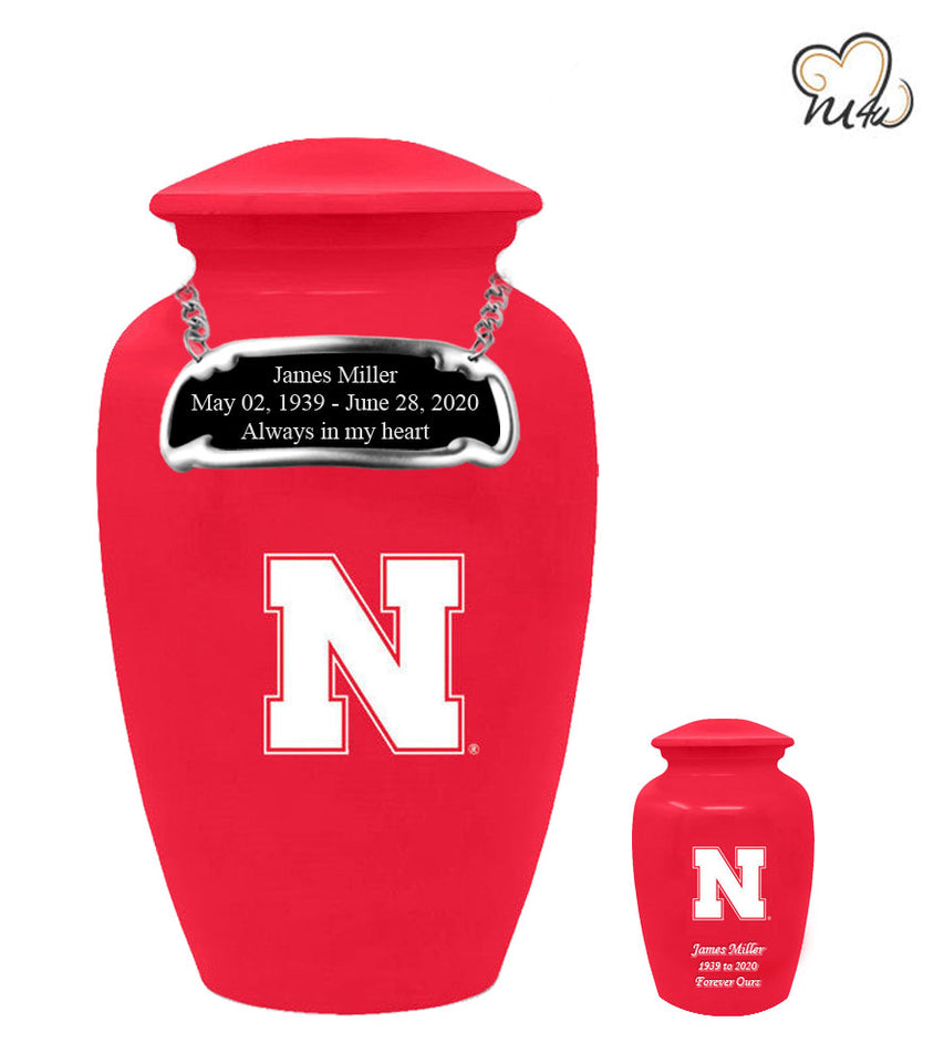 Nebraska University Cornhuskers College Cremation Urn - Red - Memorials4u