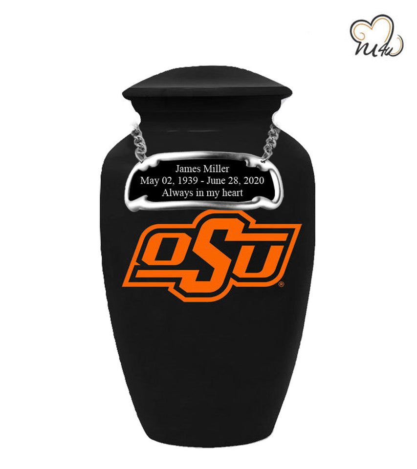 Oklahoma State University Cowboys College Cremation Urn - Black - Memorials4u