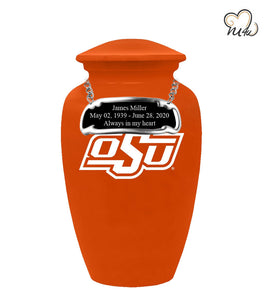 Oklahoma State University Cowboys College Cremation Urn - Orange - Memorials4u