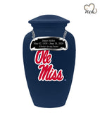 Ole Miss Rebels College Cremation Urn - Blue - Memorials4u