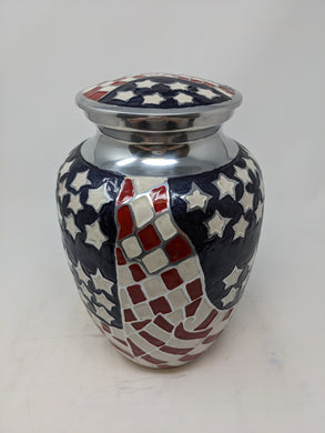 Scratch & Dent American Flag Mosaic Adult Cremation Urn - Memorials4u
