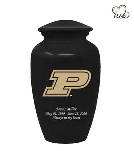 Purdue University Boilermakers College Cremation Urn - Black - Memorials4u