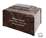 Ruby Pillared Cultured Marble Adult Cremation Urn - Memorials4u