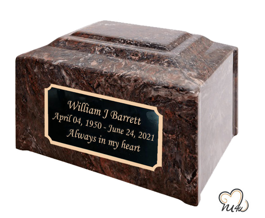 Ruby Pillared Cultured Marble Adult Cremation Urn - Memorials4u