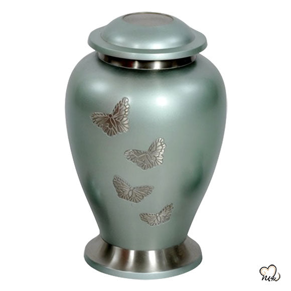 Teal Butterfly Urn - Teal Butterfly Urn for Ashes - Teal Butterfly Cremation Urn for Adult Ashes - Teal Butterfly Adult Cremation Urn