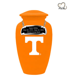 University of Tennessee Volunteers College Cremation Urn - Light Orange - Memorials4u