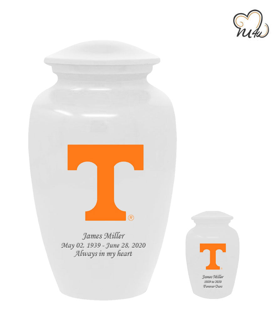 University of Tennessee Volunteers College Cremation Urn - White - Memorials4u