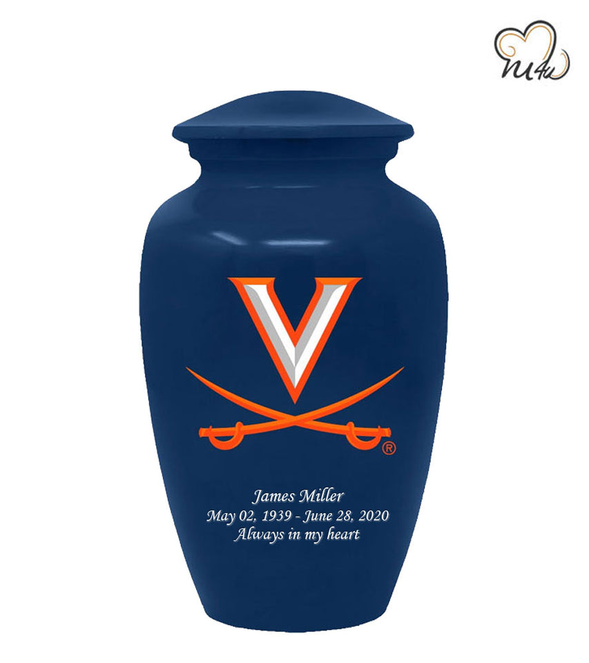 University of Virginia Cavaliers College Cremation Urn - Blue - Memorials4u