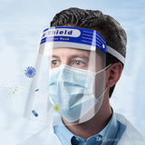 Face Shield-6 Pack, Full Face with Clear Film Elastic Band and Comfort Sponge Protective Face Shield, Reusable Transparent Safety Breathable Visor Anti Saliva Disposable Full Face Shield - Memorials4u