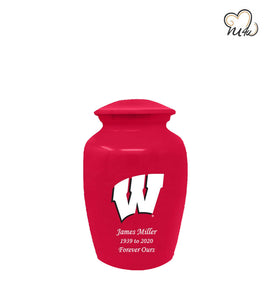 University of Wisconsin Badgers College Cremation Urn- Red - Memorials4u